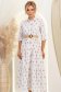 Rochie din material fin la atingere alba lunga cu croi larg si curea 2 - StarShinerS.ro