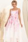 Rochie din material fin la atingere roz imprimata midi in clos cu cordon 2 - StarShinerS.ro