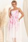 Rochie din material fin la atingere roz imprimata midi in clos cu cordon 3 - StarShinerS.ro
