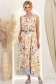 Rochie din viscoza crem lunga cu croi larg si guler tip esarfa 2 - StarShinerS.ro