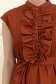 Rochie din bumbac maro midi in clos cu volanase si cordon in talie 4 - StarShinerS.ro