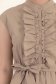 Rochie din bumbac bej midi in clos cu volanase si cordon in talie 3 - StarShinerS.ro