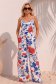 Salopeta din material fluid albastra cu imprimeu floral 1 - StarShinerS.ro