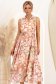 Rochie din viscoza roz midi cu croi larg si cordon detasabil 3 - StarShinerS.ro