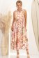 Rochie din viscoza roz midi cu croi larg si cordon detasabil 2 - StarShinerS.ro