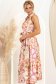 Rochie din viscoza roz midi cu croi larg si cordon detasabil 4 - StarShinerS.ro