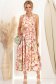 Rochie din viscoza roz midi cu croi larg si cordon detasabil 1 - StarShinerS.ro