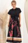 Compleu din bumbac negru midi cu un croi larg si imprimeu floral 2 - StarShinerS.ro