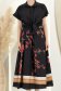 Compleu din bumbac negru midi cu un croi larg si imprimeu floral 4 - StarShinerS.ro