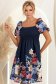 Rochie din bumbac bleumarin scurta in clos cu umerii goi 2 - StarShinerS.ro