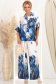 Compleu din material fluid albastru cu un croi larg si imprimeu floral 1 - StarShinerS.ro