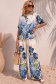 Compleu din material fluid bleumarin cu un croi larg si imprimeu floral 1 - StarShinerS.ro