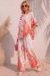 Compleu din material fluid roz cu un croi larg si imprimeu floral 1 - StarShinerS.ro