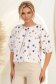 Bluza dama din bumbac alba cu croi larg si buline bleumarin 2 - StarShinerS.ro