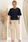 Bluza dama din bumbac bleumarin cu peplum si maneci bufante 3 - StarShinerS.ro