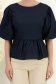 Bluza dama din bumbac bleumarin cu peplum si maneci bufante 6 - StarShinerS.ro