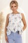 Top dama din bumbac alb cu imprimeu floral cu un croi drept si peplum 2 - StarShinerS.ro