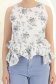 Top dama din bumbac alb cu imprimeu floral cu un croi drept si peplum 5 - StarShinerS.ro