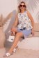 Top dama din bumbac alb cu imprimeu floral cu un croi drept si peplum 2 - StarShinerS.ro
