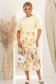 Fusta din material fluid galbena midi in clos cu imprimeu floral 2 - StarShinerS.ro