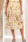 Fusta din material fluid galbena midi in clos cu imprimeu floral