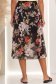 Fusta din material fluid neagra midi in clos cu imprimeu floral 3 - StarShinerS.ro