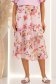 Fusta din material fluid roz midi in clos cu imprimeu floral 1 - StarShinerS.ro