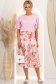 Fusta din material fluid roz midi in clos cu imprimeu floral 2 - StarShinerS.ro