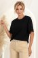 Tricou din viscoza negru cu un croi larg si decolteu rotunjit 1 - StarShinerS.ro