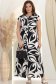 Rochie din in neagra lunga cu croi larg si buzunare - StarShinerS 1 - StarShinerS.ro