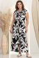 Rochie din in neagra lunga cu croi larg si buzunare - StarShinerS 2 - StarShinerS.ro