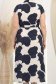 Rochie din in bleumarin lunga cu croi larg si buzunare - StarShinerS 5 - StarShinerS.ro