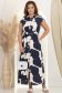 Rochie din in bleumarin lunga cu croi larg si buzunare - StarShinerS 2 - StarShinerS.ro