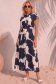 Rochie din in bleumarin lunga cu croi larg si buzunare - StarShinerS 1 - StarShinerS.ro