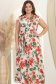 Rochie din in rosie lunga cu croi larg si buzunare - StarShinerS 2 - StarShinerS.ro