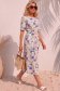 Rochie din in ivoire midi cu croi larg si cordon detasabil - StarShinerS 1 - StarShinerS.ro
