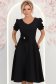 Rochie neagra midi in clos cu brosa florala si buzunare - StarShinerS 2 - StarShinerS.ro