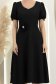 Rochie neagra midi in clos cu brosa florala si buzunare - StarShinerS 5 - StarShinerS.ro