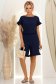 Bluza dama cu maneca scurta din viscoza si in bleumarin cu volanase - StarShinerS 3 - StarShinerS.ro