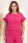Bluza dama cu maneca scurta din viscoza si in fuchsia cu volanase - StarShinerS 1 - StarShinerS.ro