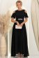 Rochie din voal neagra lunga in clos cu un cordon accesorizat- StarShinerS 3 - StarShinerS.ro