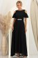 Rochie din voal neagra lunga in clos cu un cordon accesorizat- StarShinerS 2 - StarShinerS.ro