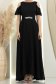 Rochie din voal neagra lunga in clos cu un cordon accesorizat- StarShinerS 5 - StarShinerS.ro