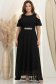 Rochie din voal neagra lunga in clos cu un cordon accesorizat- StarShinerS 1 - StarShinerS.ro