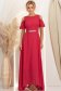 Rochie din voal fuchsia lunga in clos cu un cordon accesorizat- StarShinerS 2 - StarShinerS.ro