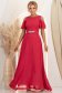 Rochie din voal fuchsia lunga in clos cu un cordon accesorizat- StarShinerS 1 - StarShinerS.ro