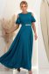 Rochie din voal verde petrol lunga in clos cu un cordon accesorizat- StarShinerS 1 - StarShinerS.ro