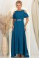 Rochie din voal verde petrol lunga in clos cu un cordon accesorizat- StarShinerS 3 - StarShinerS.ro
