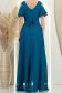 Rochie din voal verde petrol lunga in clos cu un cordon accesorizat- StarShinerS 7 - StarShinerS.ro
