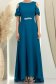 Rochie din voal verde petrol lunga in clos cu un cordon accesorizat- StarShinerS 6 - StarShinerS.ro